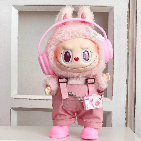 Labubu Outfit Set – Headphones, Pants, Belt & Accessories (17cm Doll Size)